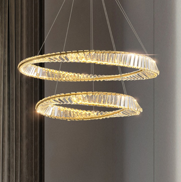 Светильник подвесной светодиодный ElegantLight SPFD-8185+8186 БРОНЗА ` D400+600/H1200/2/LED/120W DOM