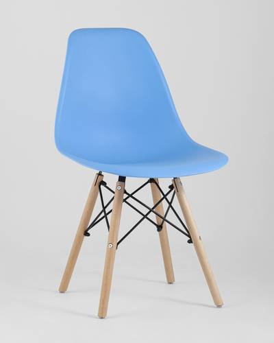 Eames DSW голубой, литой полипропилен, стальной каркас, массив бука, 4 шт.