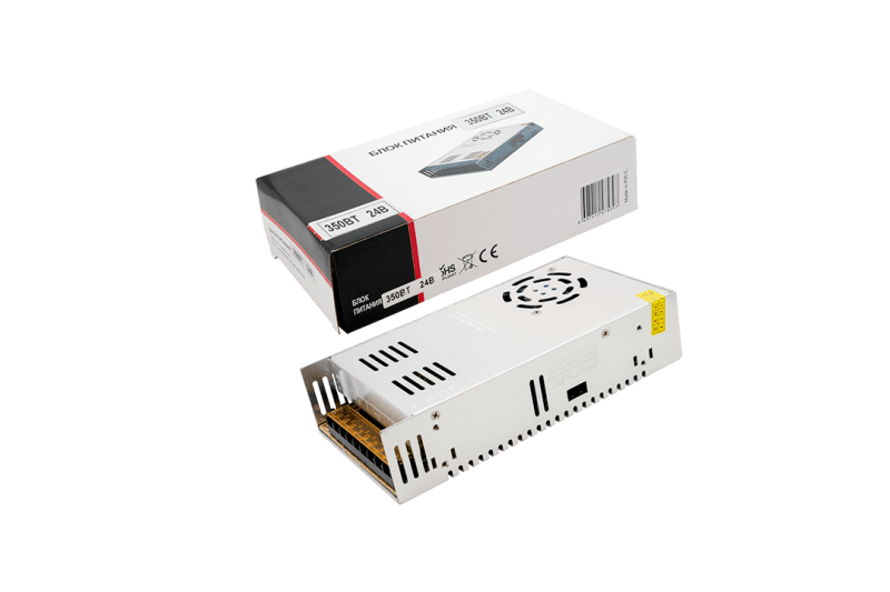 Блок питания IP20 металл 350W, 220V-24V