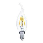 Ecola candle LED 5,0W 220V E14 2700K 360° filament прозр. нитевидная свеча на ветру (Ra 80, 100